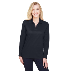 Devon & Jones CrownLux Performance™ Ladies' Plaited Long Sleeve Polo