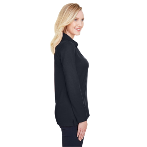 Devon & Jones CrownLux Performance™ Ladies' Plaited Long Sleeve Polo