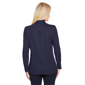 Devon & Jones CrownLux Performance™ Ladies' Plaited Long Sleeve Polo