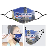 Full Color, 3-Ply Washable and Reusable Face Mask With Ear Loop Adjusters